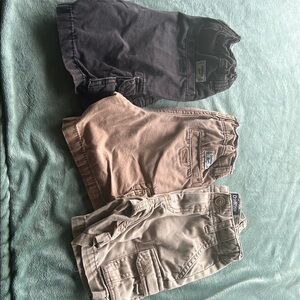 Set of Three Boys' Cargo Shorts - Black, Brown, Tan OshKosh